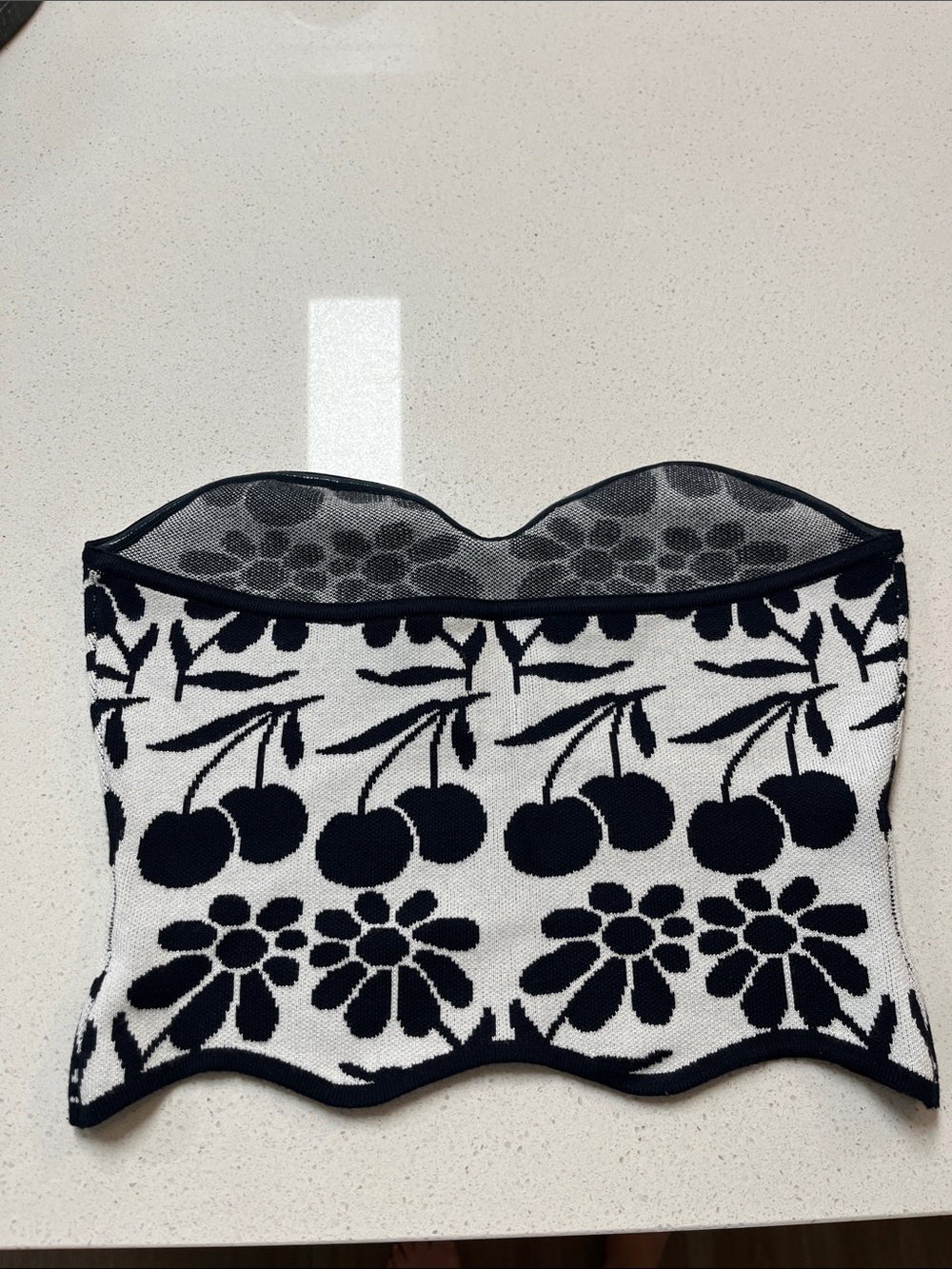 Anthropologie Maeve Agathe Marty Printed Scallop Tube Top - Picture 4 of 4